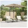 vidaXL Parasol de jardin avec LED et mât en acier marron 248x248x248cm