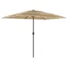 vidaXL Parasol de jardin avec LED et mât en acier marron 300x200x250cm