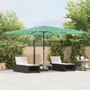 vidaXL Parasol de jardin avec mât en bois vert 388x388x248 cm