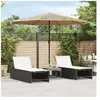 vidaXL Parasol de jardin avec LED et mât en acier marron 324x324x247cm