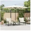 vidaXL Parasol de jardin avec mât en acier blanc 288x288x225 cm