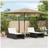 vidaXL Parasol de jardin avec mât en acier marron 388x388x248 cm