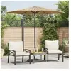 vidaXL Parasol de jardin avec mât en acier marron 223x223x213 cm