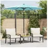 vidaXL Parasol de jardin avec mât en acier bleu 223x223x213 cm
