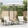 vidaXL Parasol de jardin avec mât en acier blanc 223x223x213 cm