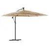 vidaXL Parasol de jardin avec LED et mât en acier marron 246x246x230cm