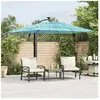 vidaXL Parasol de jardin avec mât en acier bleu 246x246x230 cm