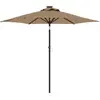 vidaXL Parasol de jardin avec LED mât en acier taupe 225x225x212 cm