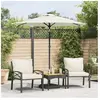 vidaXL Parasol de jardin avec mât en acier blanc 225x225x212 cm