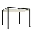 vidaXL Tonnelle de jardin avec toit rétractable crème 3x3 m acier