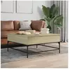 vidaXL Table basse chêne sonoma 95x95x45 cm bois d'ingénierie et métal