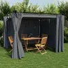 vidaXL Tonnelle avec rideaux anthracite 3x3 m acier