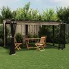 vidaXL Tonnelle avec parois en filet taupe 4x3 m acier