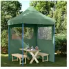vidaXL Tente de réception pliable escamotable 2 parois latérales vert