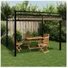 vidaXL Tonnelle de jardin avec toit rétractable taupe 3x3 cm aluminium