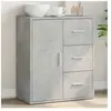 vidaXL Buffet gris béton 60x31x70 cm bois d'ingénierie
