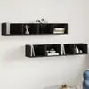 vidaXL Armoires murales 2 pcs noir 99x18x16,5 cm bois d'ingénierie