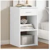 vidaXL Tables de chevet 2 pcs blanc 35x34x65 cm bois d'ingénierie