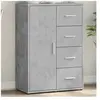 vidaXL Buffet gris béton 60x31x84 cm bois d'ingénierie