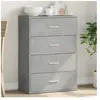 vidaXL Buffet gris béton 60x31x84 cm bois d'ingénierie