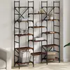 vidaXL Bibliothèque chêne fumé 127,5x28,5x172,5 cm bois d'ingénierie