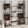 vidaXL Bibliothèque chêne fumé 155,5x24x166,5 cm bois d'ingénierie