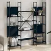 vidaXL Bibliothèque noir 155,5x24x166,5 cm bois d'ingénierie
