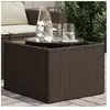 Table de jardin dessus en verre brun 55x55x37 cm résine tressée vidaXL