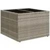 vidaXL Table de jardin avec dessus en verre gris clair résine tressée