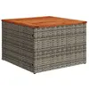 vidaXL Table de jardin gris 55x55x37 cm résine tressée et bois acacia