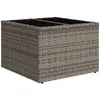 vidaXL Table de jardin dessus en verre gris 55x55x37 cm résine tressée
