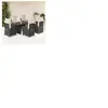 vidaXL Ensemble à manger de jardin coussins 7pcs Noir Résine tressée
