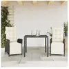 vidaXL Ensemble à manger de jardin avec coussins 3 pcs Noir