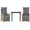 vidaXL Ensemble à manger de jardin et coussins 3 pcs mélange beige