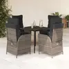 vidaXL Ensemble à manger de jardin 5 pcs coussins gris résine tressée
