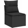 vidaXL Canapé de jardin sans accoudoirs coussins noir résine tressée