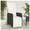 vidaXL Chaise inclinable de jardin avec coussins noir résine tressée