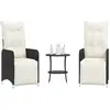 vidaXL Chaises inclinables de jardin lot de 2 et table résine tressée