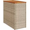 vidaXL Table d'appoint de jardin dessus en bois beige 58x27,5x55 cm