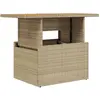 vidaXL Table de jardin beige 100x55x73cm résine tressée et bois acacia