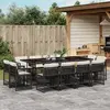 vidaXL Ensemble à manger de jardin 13 pcs coussins noir résine tressée