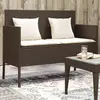 vidaXL Banc de jardin avec coussins marron résine tressée