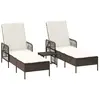 vidaXL Vidaxl Ensemble De Chaises Longues 3 Pièces Marron Et Crème