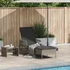 Vidaxl transat gris et gris foncé rattan pe 157 x 55 x 92 cm transat