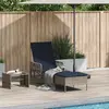 vidaXL Vidaxl Chaise Longue Grise Pe Rattan 157 X 55 X 92 Cm Pliable