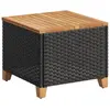 vidaXL Table de jardin noir 45x45x37 cm résine tressée et bois acacia