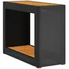 vidaXL Table d'appoint de jardin dessus en bois noir 100x40x75 cm