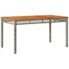 vidaXL Table de jardin gris 140x80x75 cm résine tressée et bois acacia