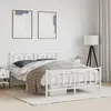 vidaXL Cadre de lit métal avec tête de lit/pied de lit blanc 140x190cm