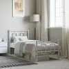vidaXL Cadre de lit métal avec tête de lit/pied de lit blanc 80x200 cm